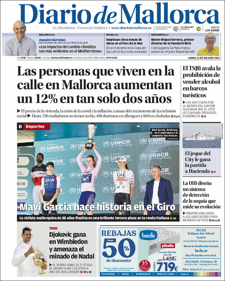Portada de Diario de Mallorca (Spain)