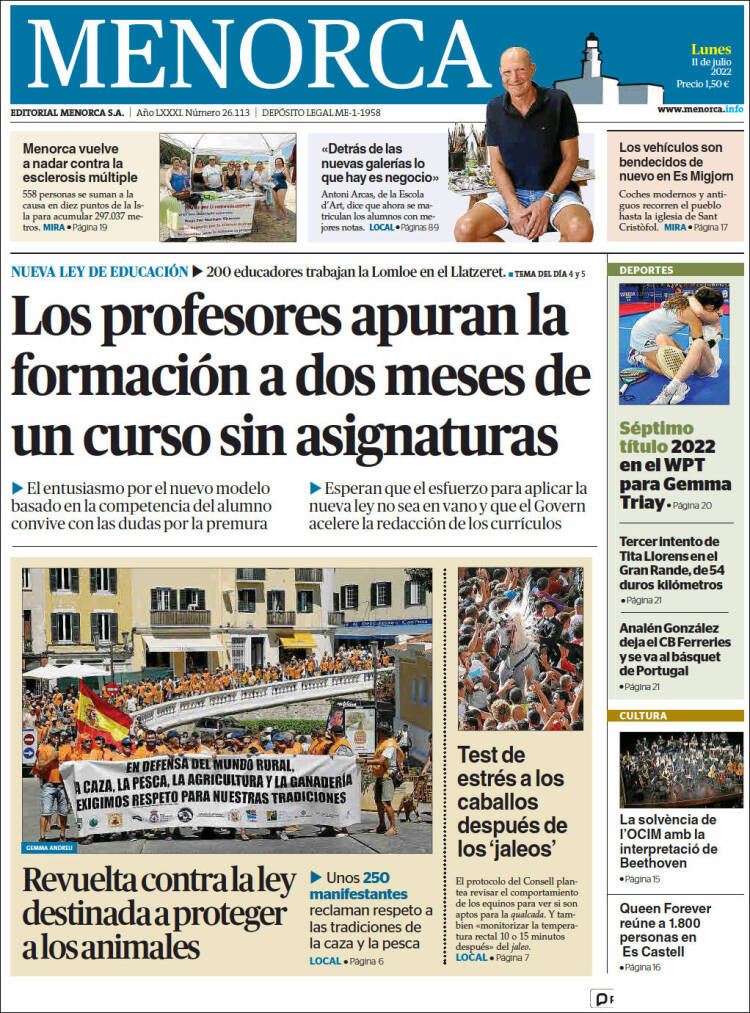 Portada de Menorca - Diario Insular (Spain)