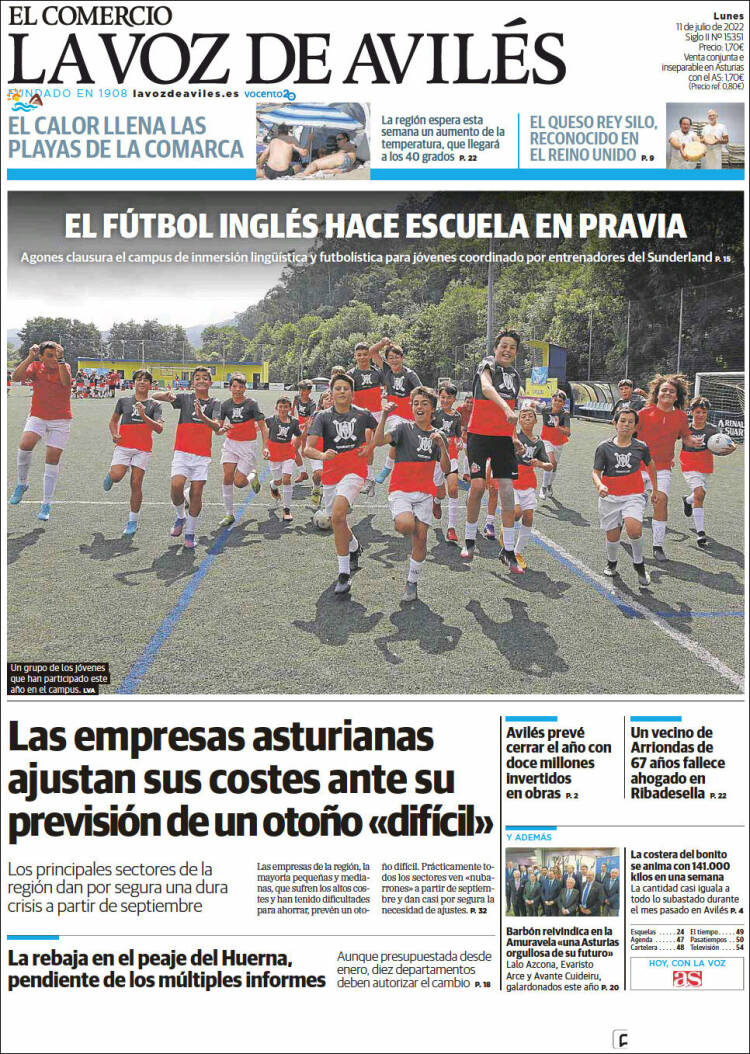 Portada de El Comercio - Avilés (Spain)