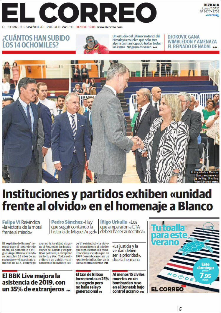 Portada de El Correo (Spain)
