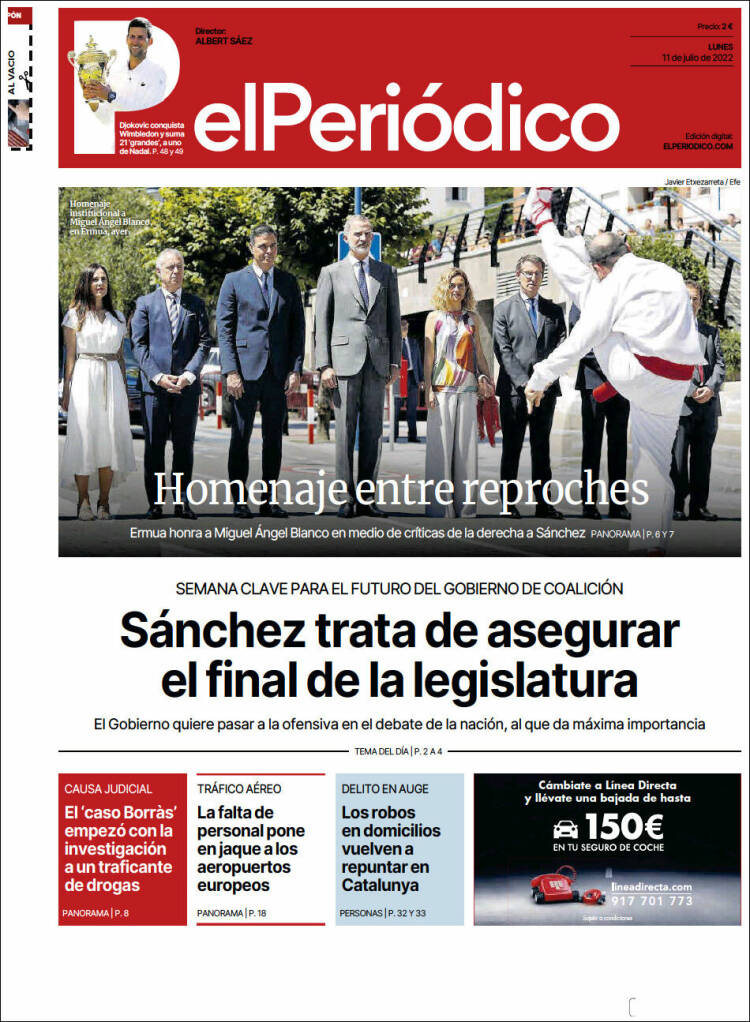 Portada de El Periódico (Spain)