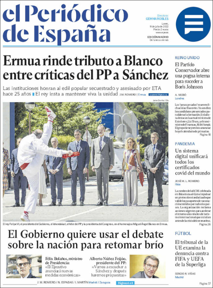 Portada de El Periódico de España (Spain)