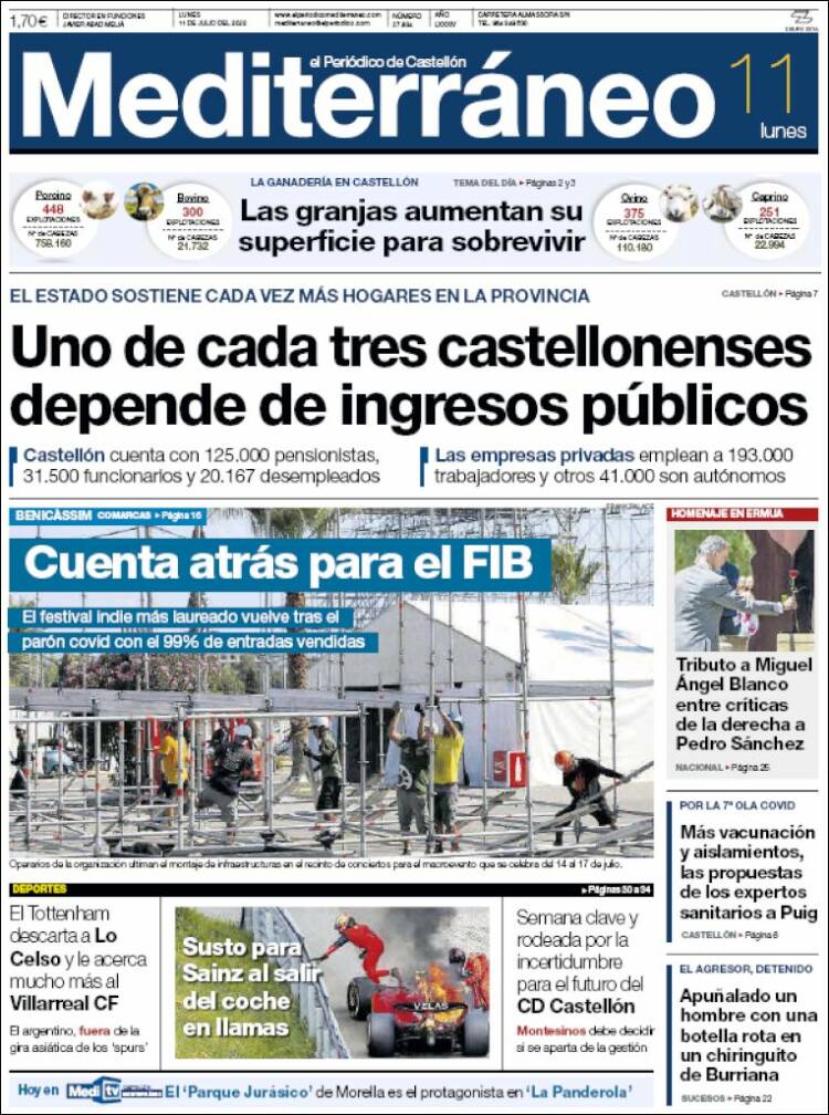 Portada de El Periódico Mediterraneo (Spain)