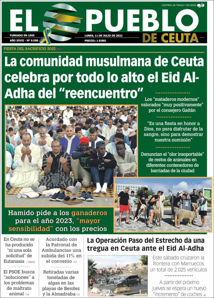 Portada de El Pueblo de Ceuta (Spain)