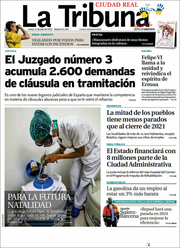 Portada de La Tribuna de Ciudad Real (Spain)