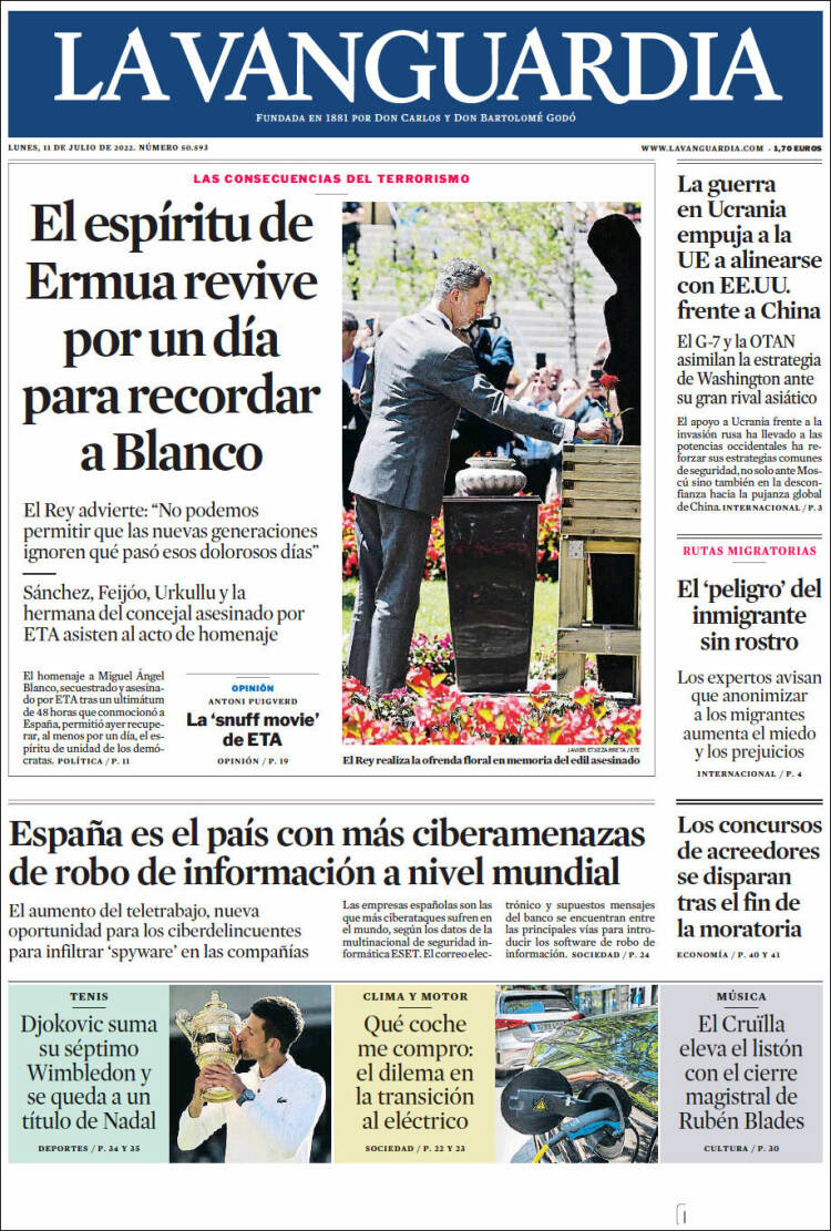 Portada de La Vanguardia (Spain)