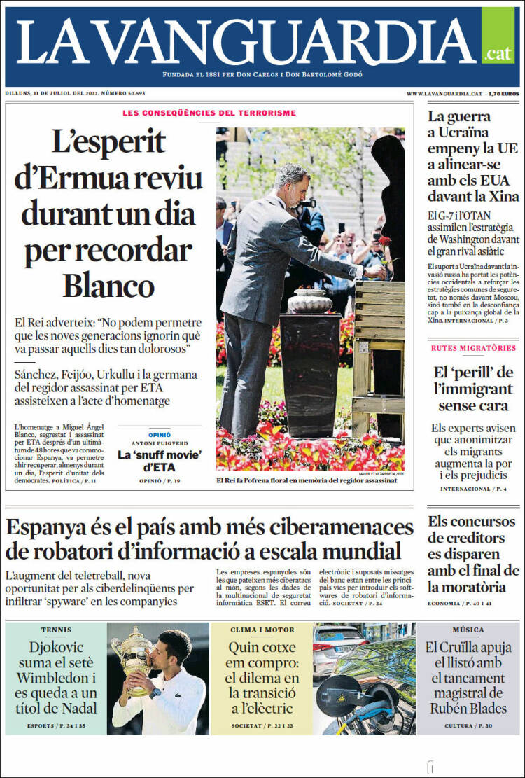 Portada de La Vanguardia (Spain)