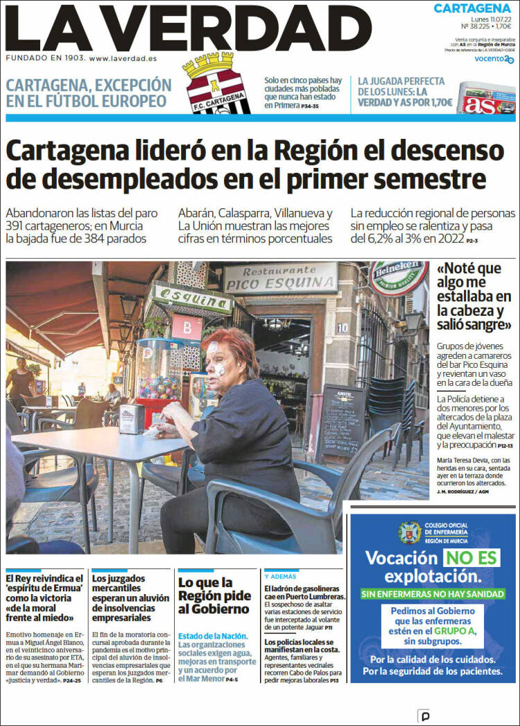 Portada de La Verdad de Cartagena (Spain)
