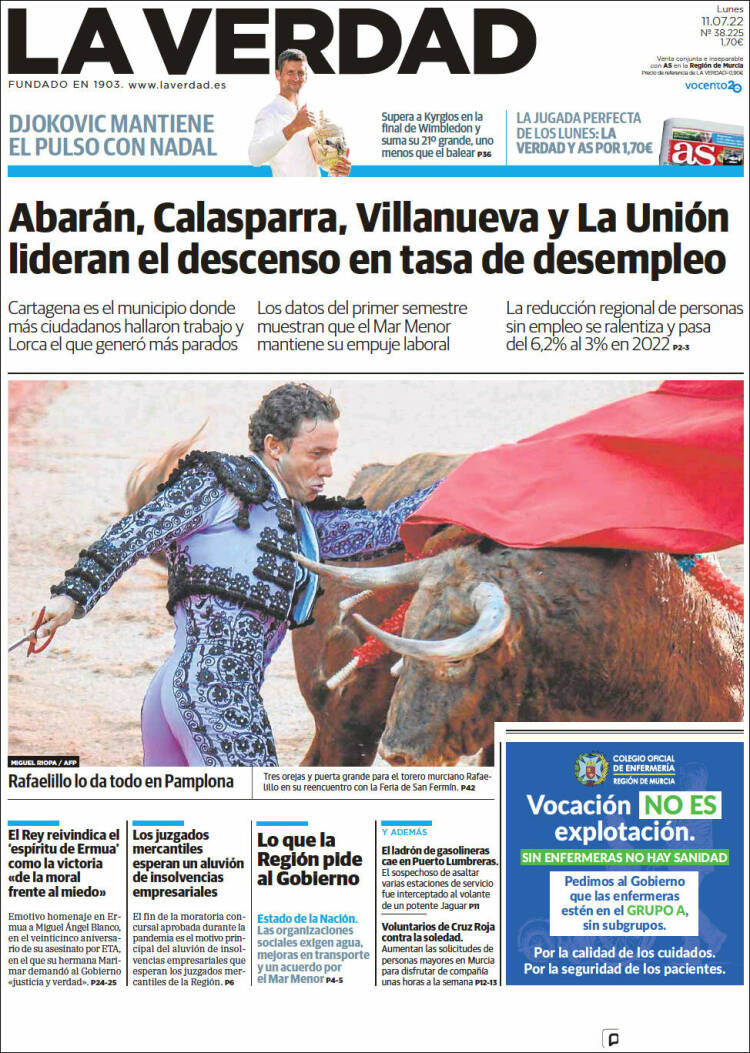 Portada de La Verdad de Murcia (Spain)