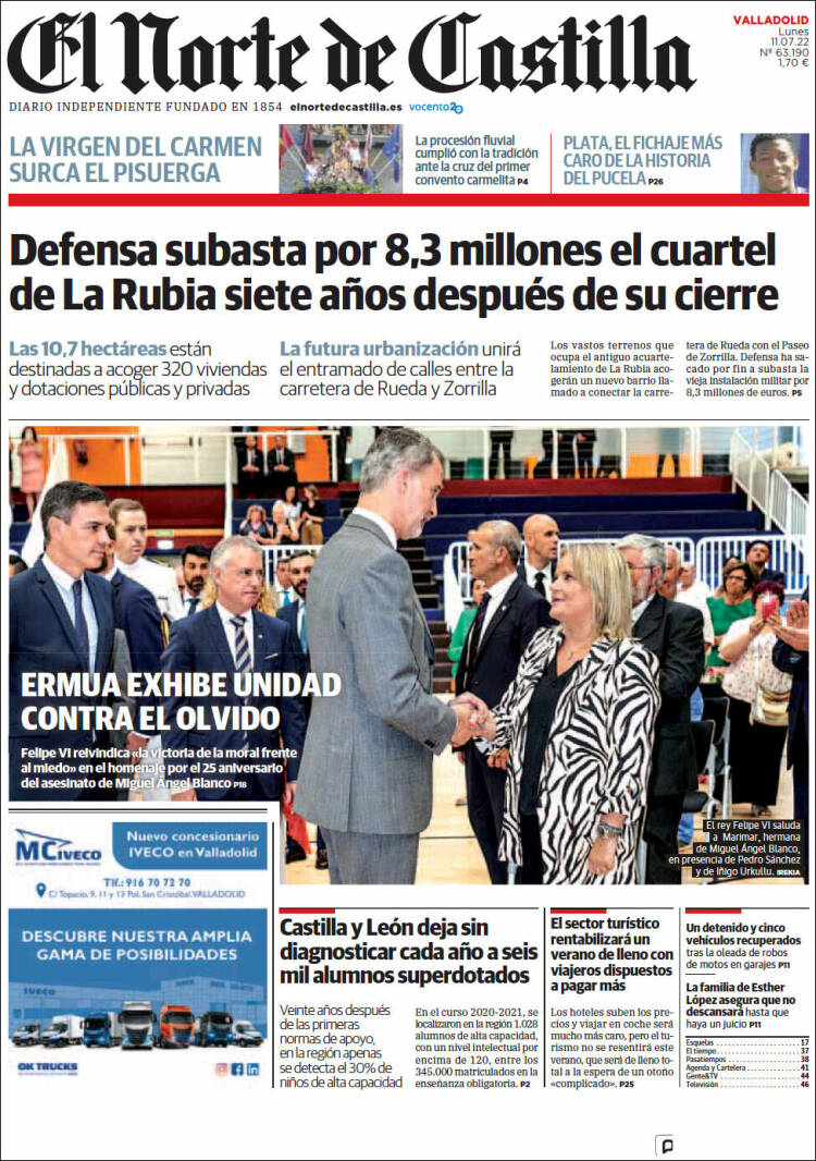 Portada de Norte de Castilla - Valladolid (Spain)