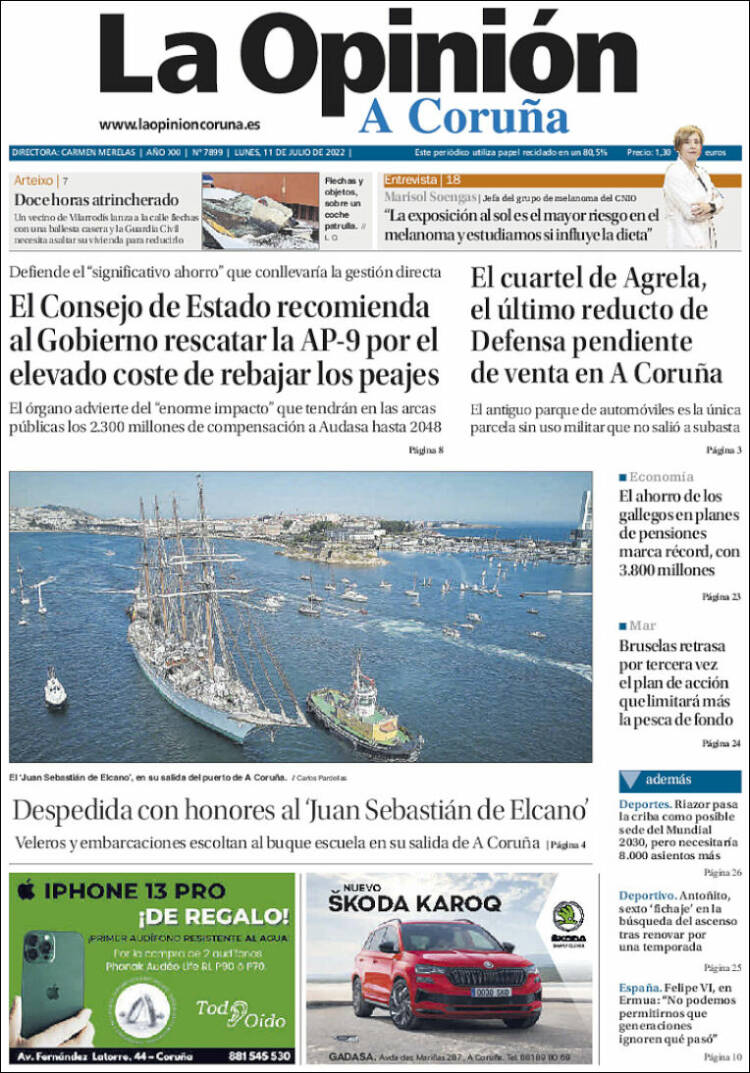 Portada de La Opinión de A Coruña (Spain)