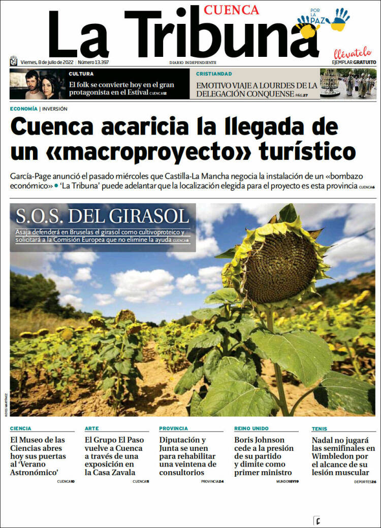 Portada de La Tribuna de Cuenca (Spain)