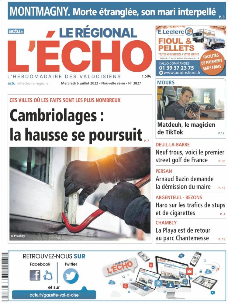 Portada de L'Echo de la Haute-Vienne (Francia)