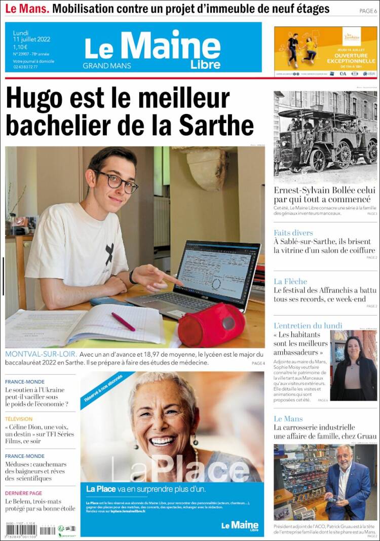 Portada de Le Maine Libre (Francia)