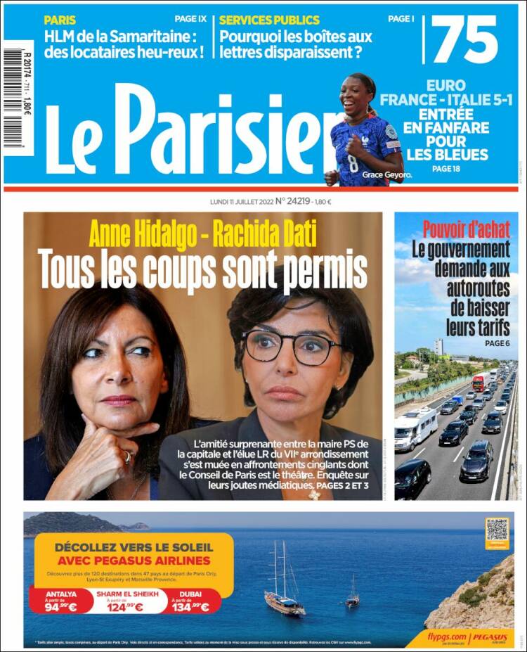 Portada de Le Parisien (Francia)