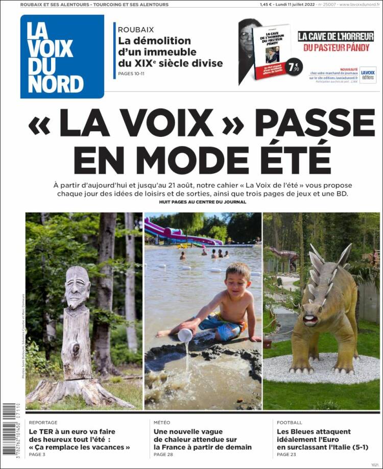 Portada de La Voix du Nord (Francia)