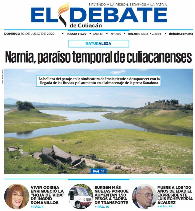 Portada de El Debate de Culiacán (México)