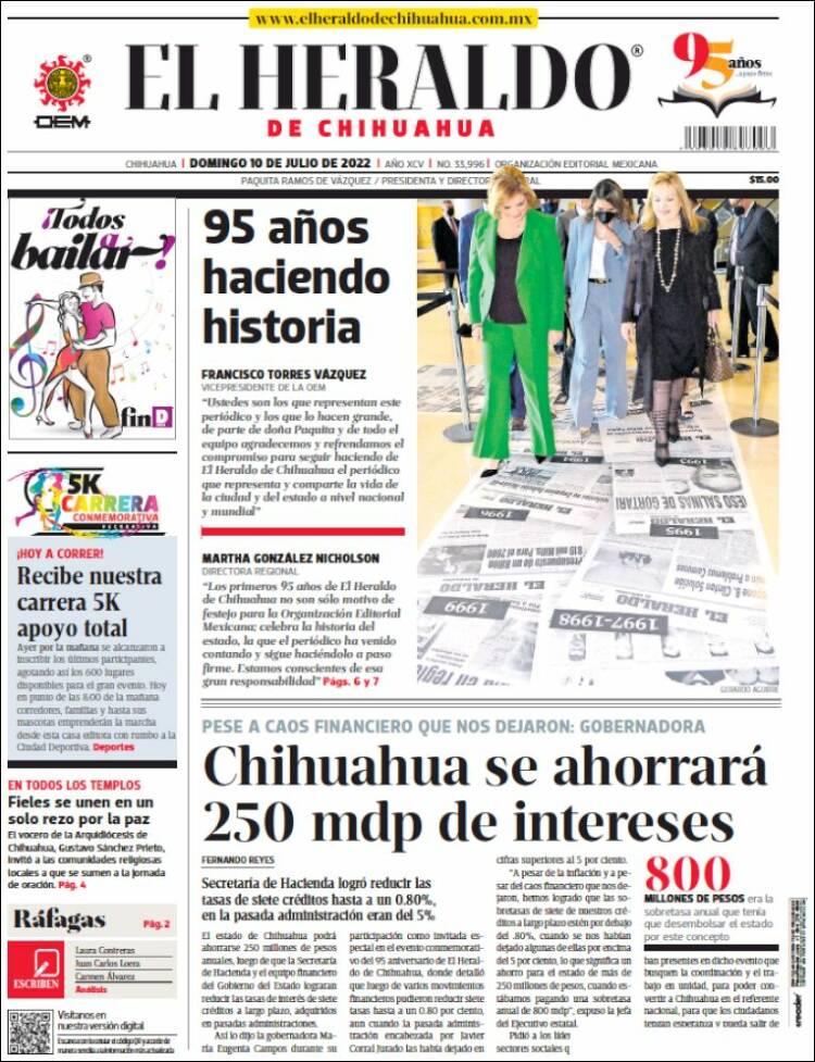 Periódico El Heraldo De Chihuahua México Periódicos De México Edición De Lunes 11 De Julio 6874