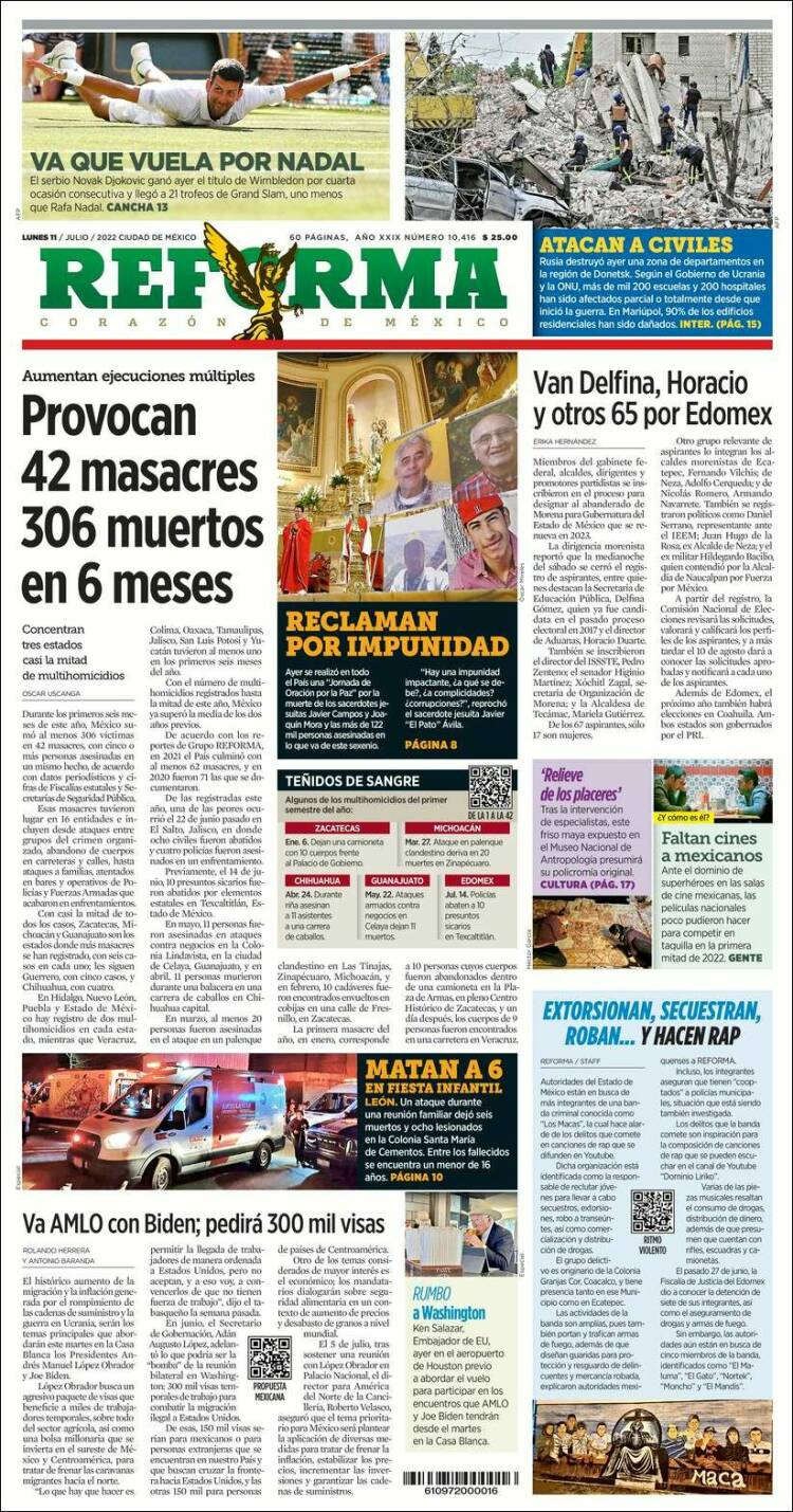 Portada de Reforma (México)