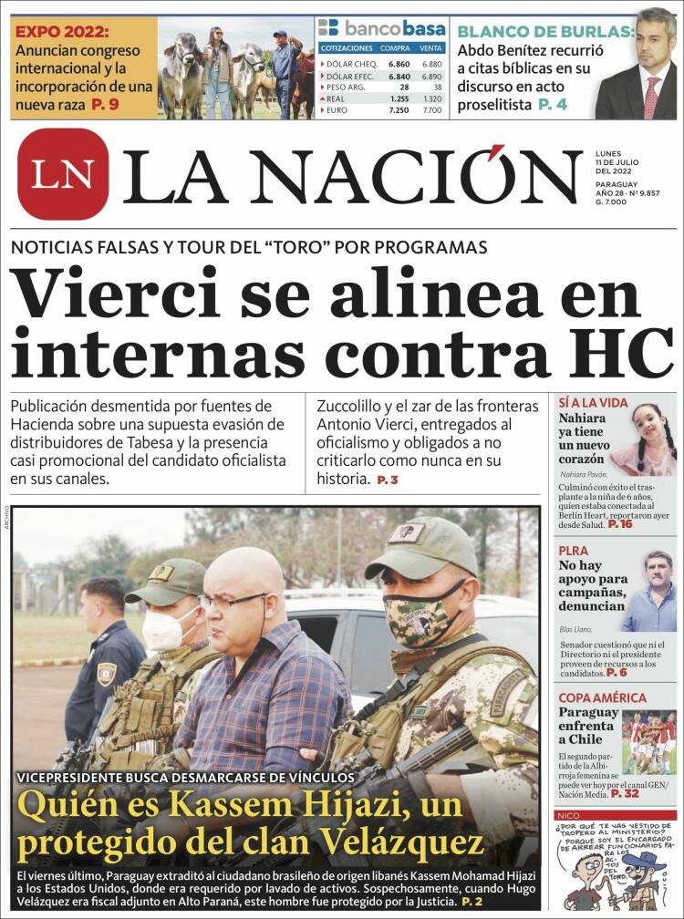 Portada de La Nación (Paraguay)