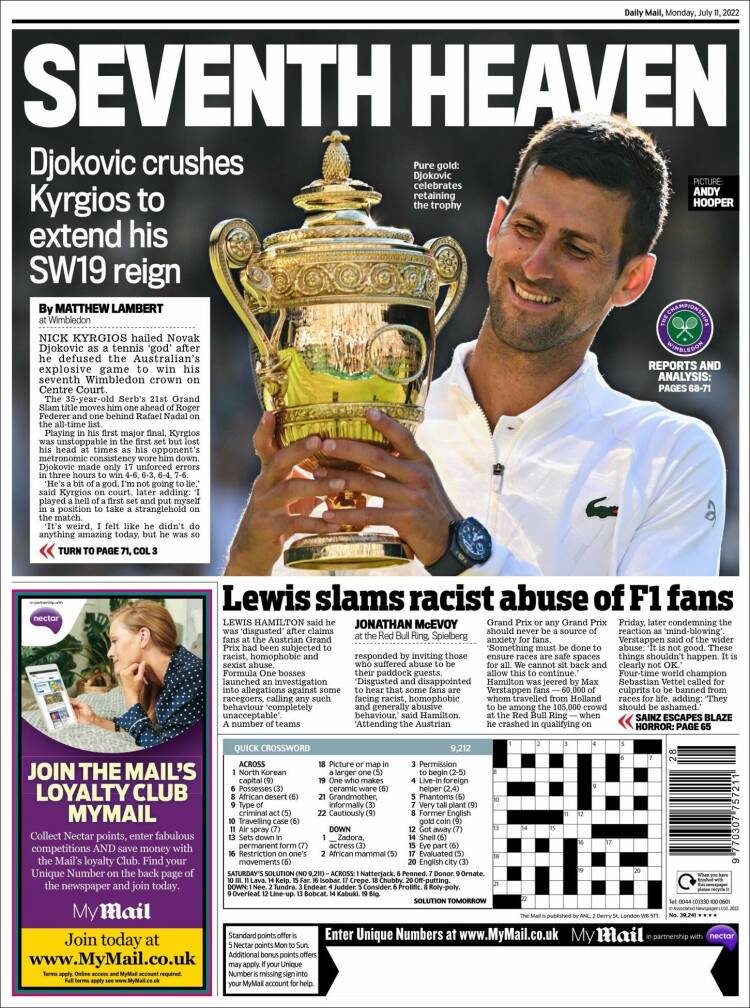 Newspaper Daily Mail Sport (United Kingdom). Newspapers in United ...