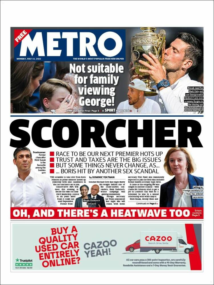 Portada de Metro (Reino Unido)