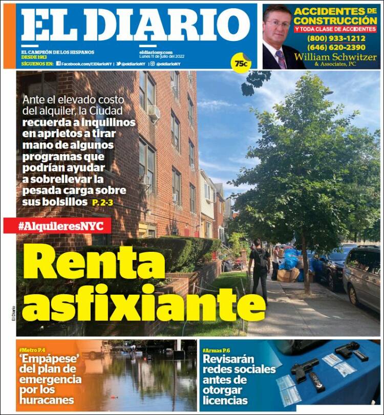 Portada de El Diario NY (USA)