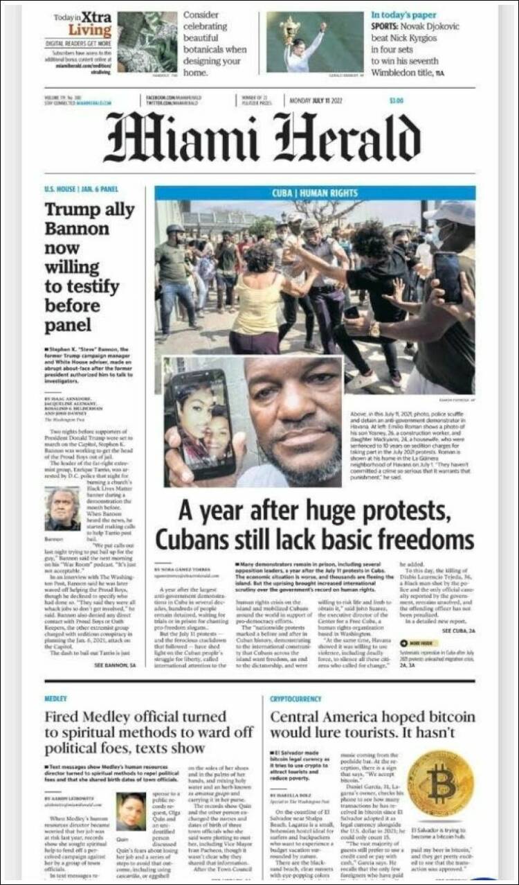 Portada de Miami Herald (USA)