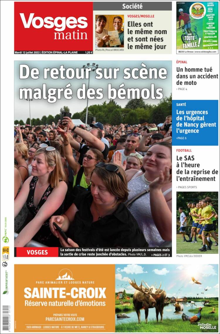 Portada de Vosges Matin (France)