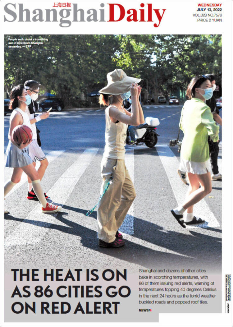 Portada de Shanghai Daily (Chine)