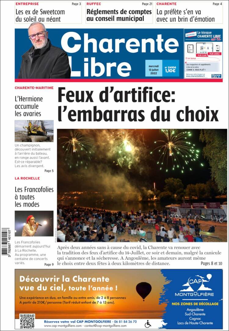 Portada de Charente Libre (France)