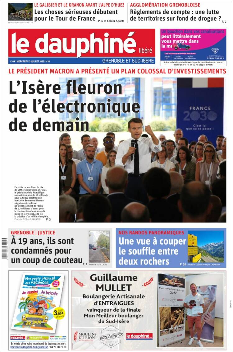 Portada de Le Dauphiné Libéré (France)