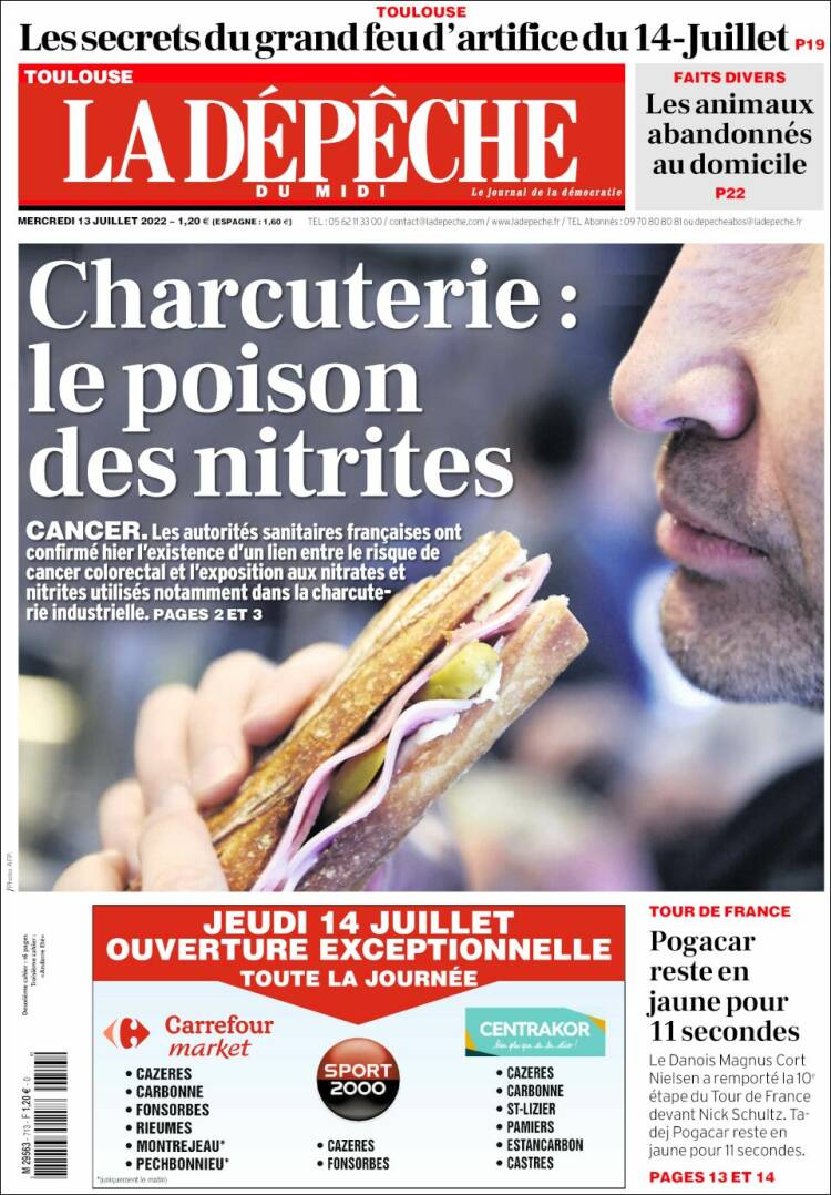 Portada de La Dépêche du Midi (France)