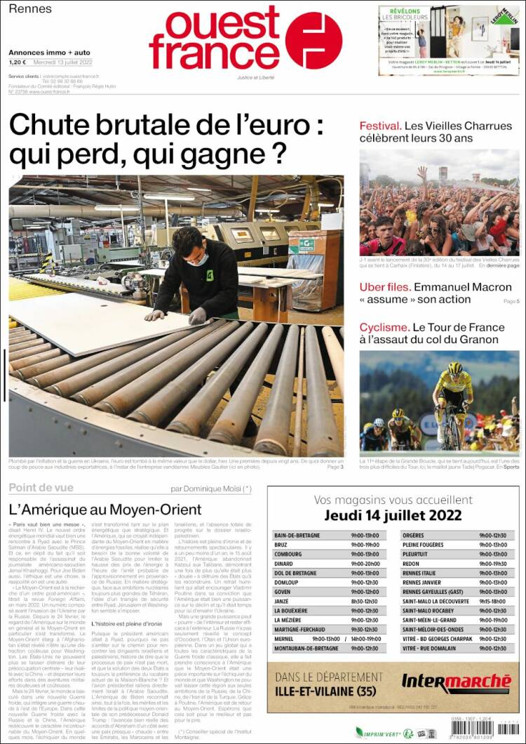 Portada de Ouest France (France)