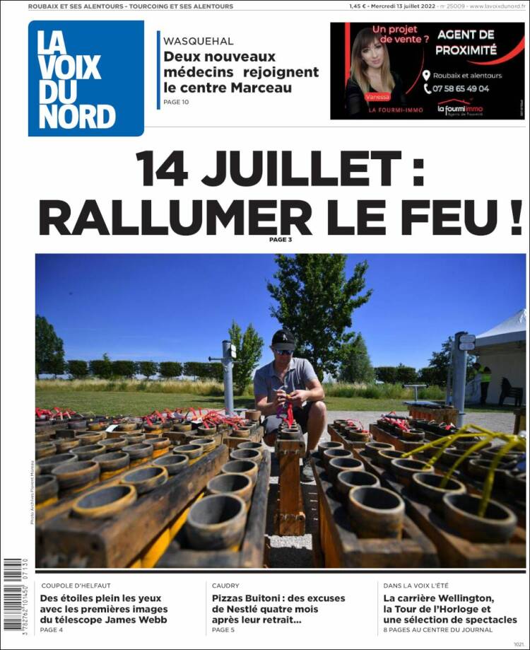 Portada de La Voix du Nord (France)