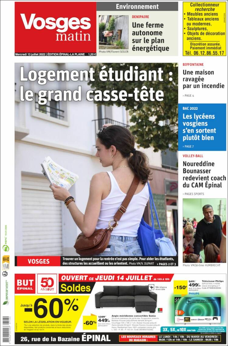 Portada de Vosges Matin (France)