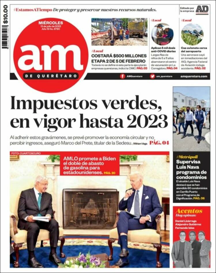 Portada de A.M. Querétaro (Mexique)
