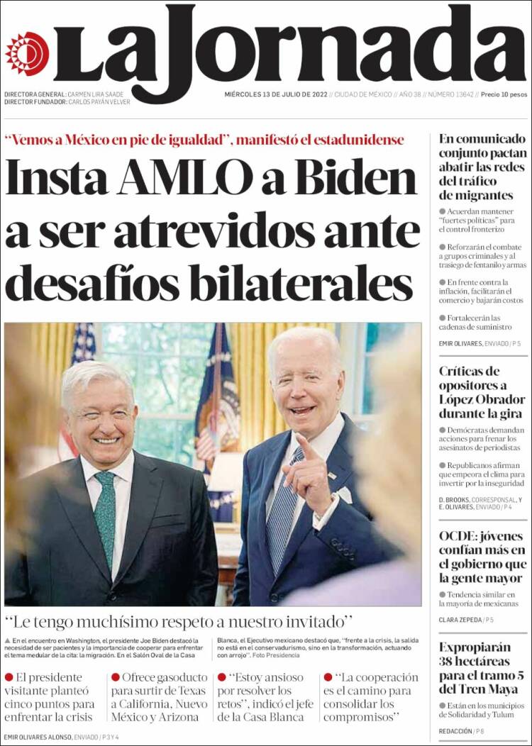 Newspaper La Jornada (Mexico). Newspapers in Mexico. Today's press ...