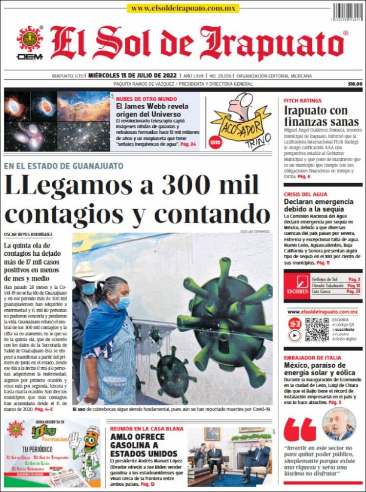Portada de El Sol de Irapuato (Mexique)