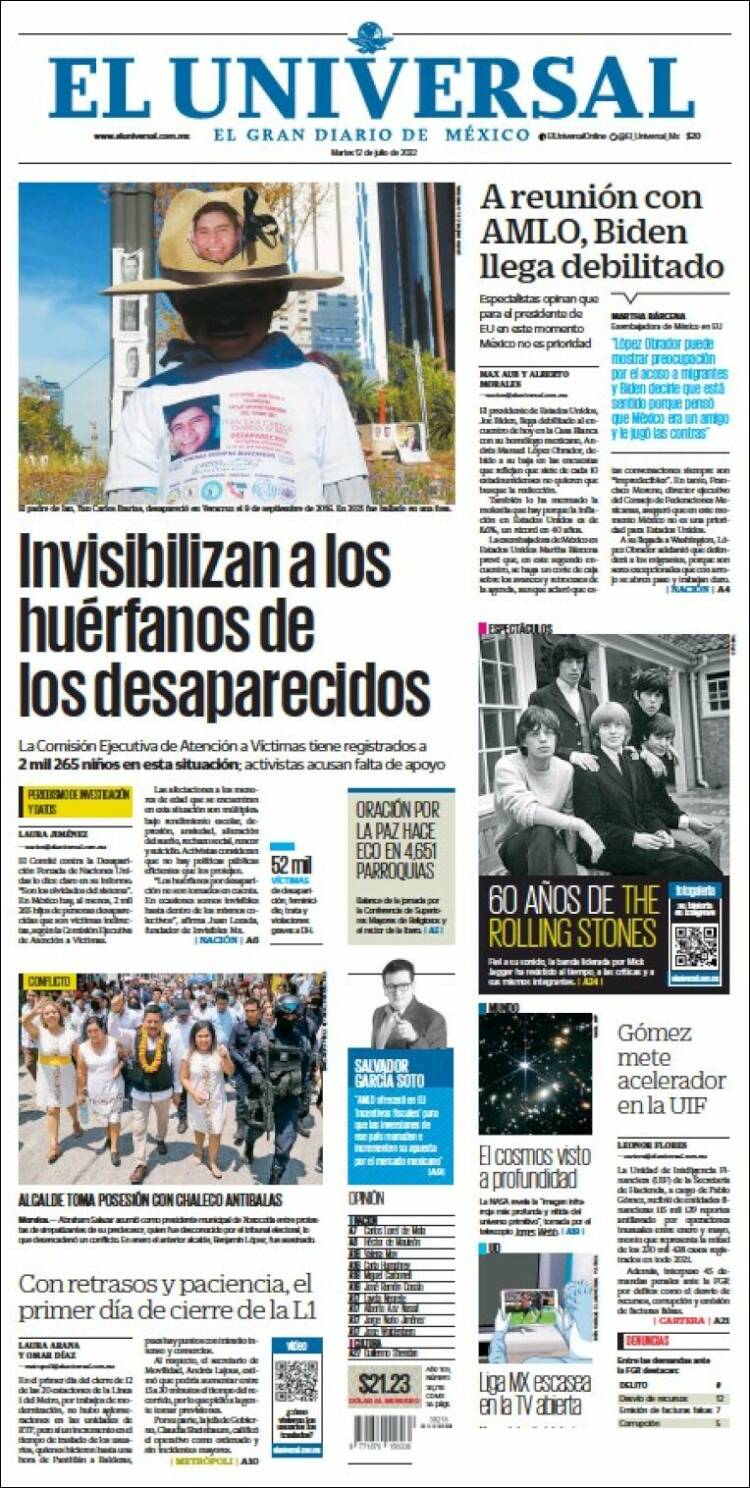 Portada de El Universal (Mexique)