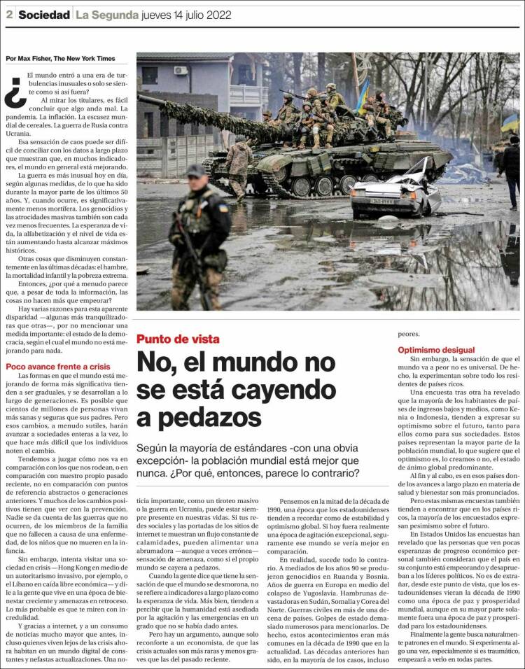 Portada de La Segunda (Chile)