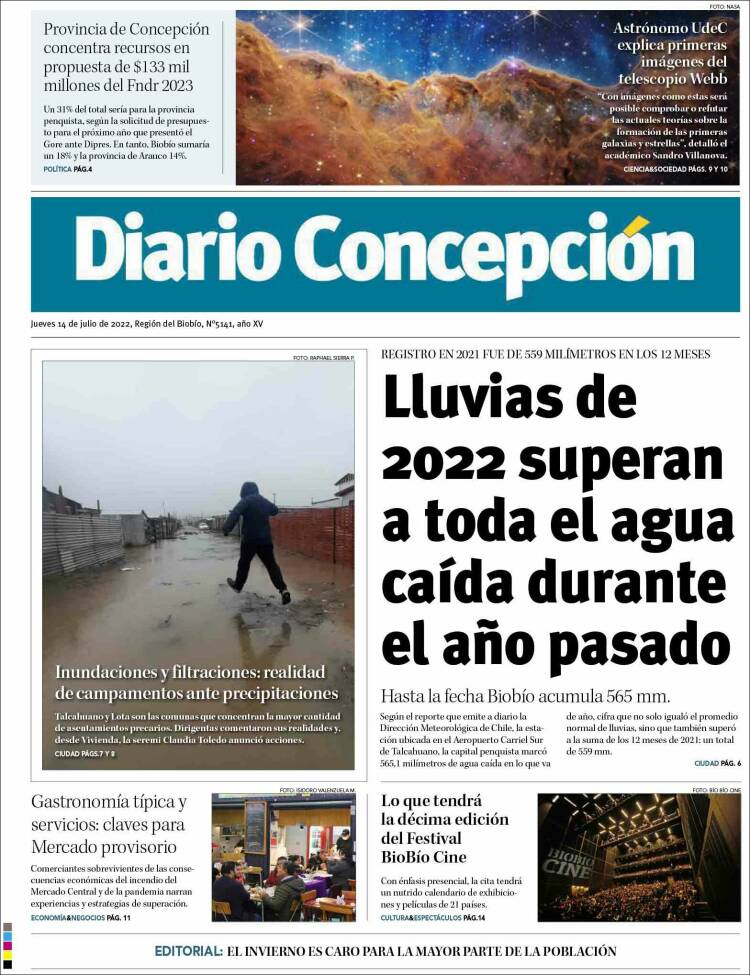Portada de Diario de Concepción (Chile)