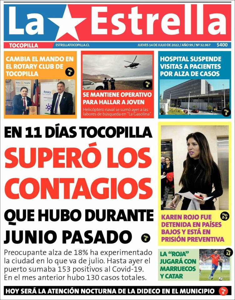Portada de La Estrella de Tocopilla (Chile)