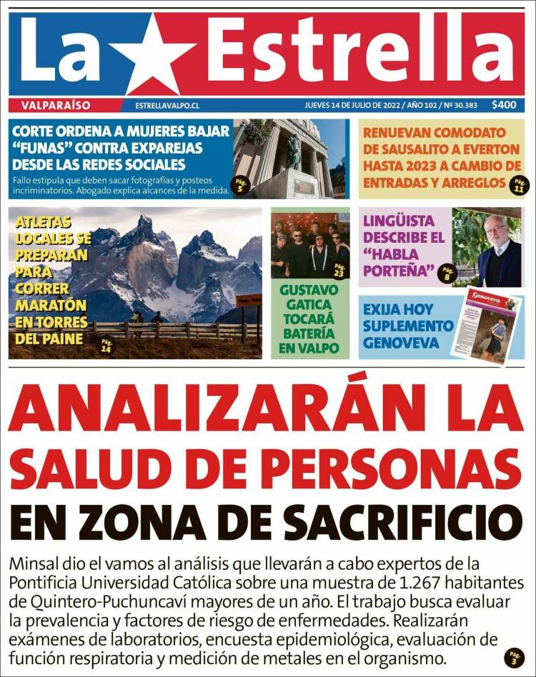 Portada de Estrella de Valparaiso (Chile)