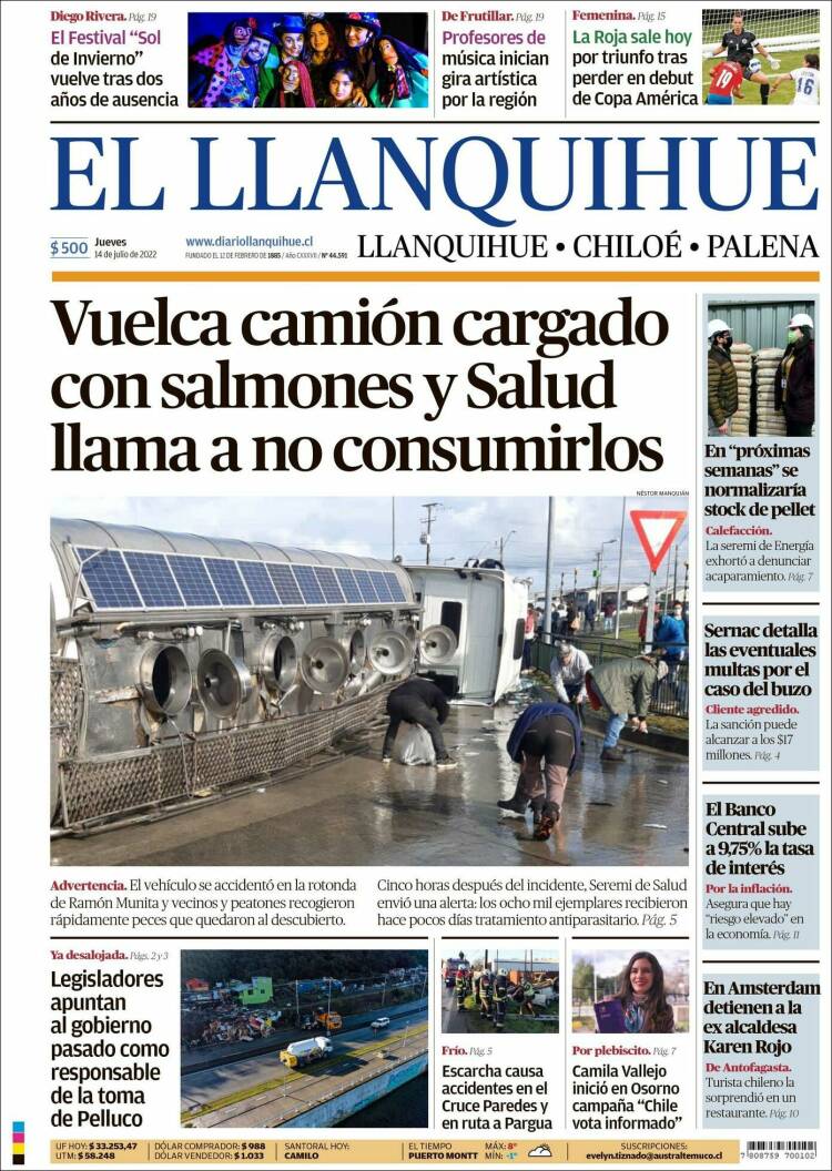 Portada de El Llanquihue (Chile)