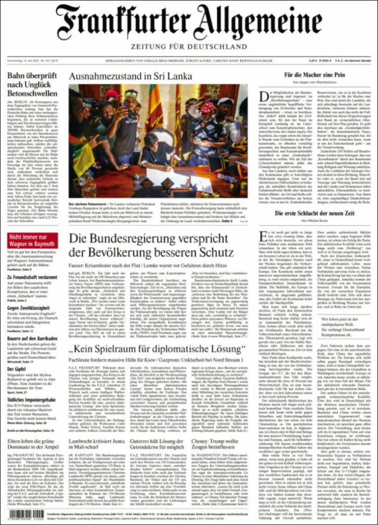 Portada de Frankfurter Allgemeine (Alemania)