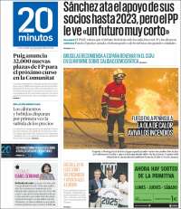 Portada de 20 Minutos - Valencia (Spain)