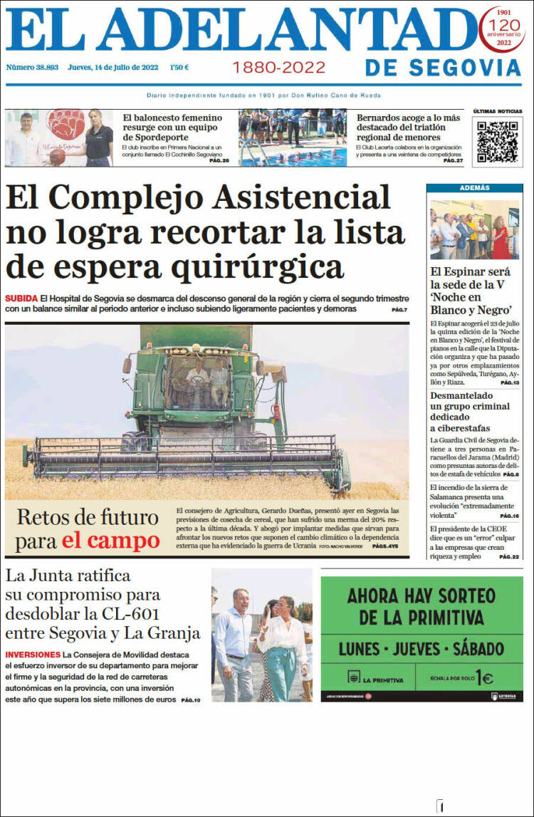 Portada de El Adelantado de Segovia (Spain)