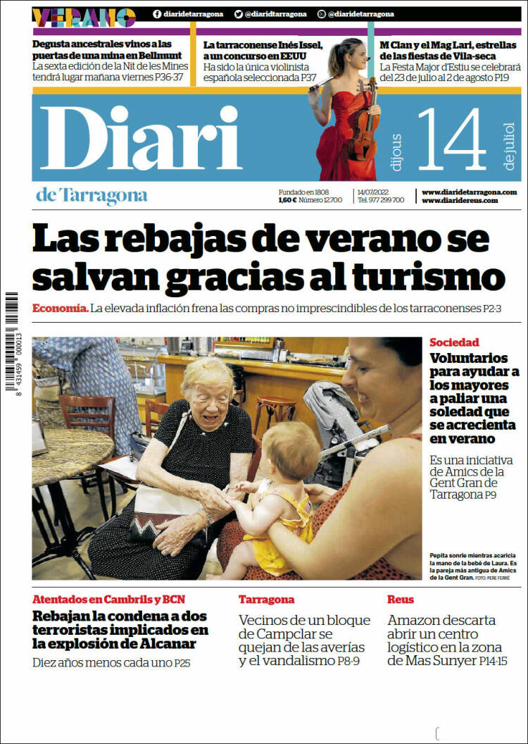 Portada de Diari de Tarragona (Spain)