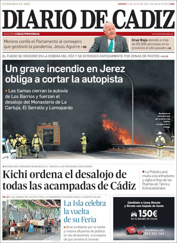Portada de Diario de Cádiz (Spain)
